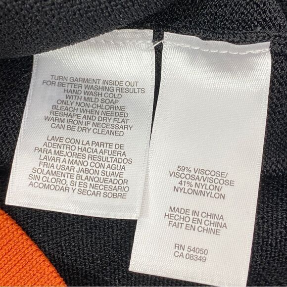 Nine West Colorblock Stripe Ponte Knit Sheath Dress Black Gray Medium Sweater - Picture 8 of 13